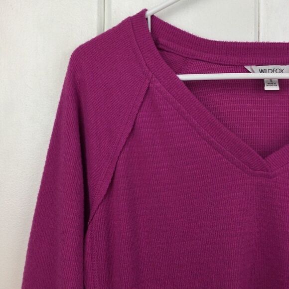 Wildfox Haley Brushed Purple V-Neck, Small - Picture 8 of 12